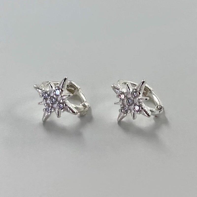 [925 Silver]スパークルスターワンタッチリングピアス Earrings younglong-seoul 