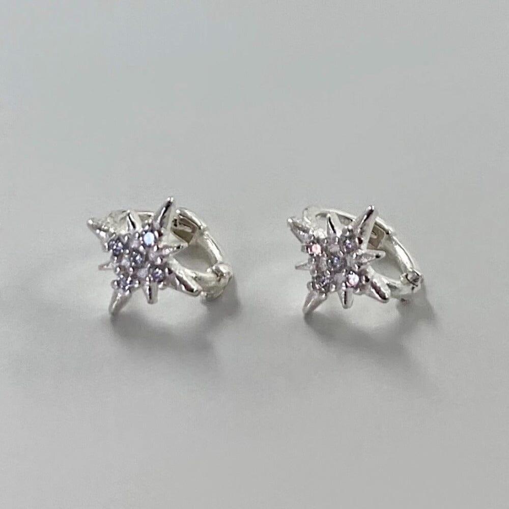 [925 Silver]スパークルスターワンタッチリングピアス Earrings younglong-seoul 