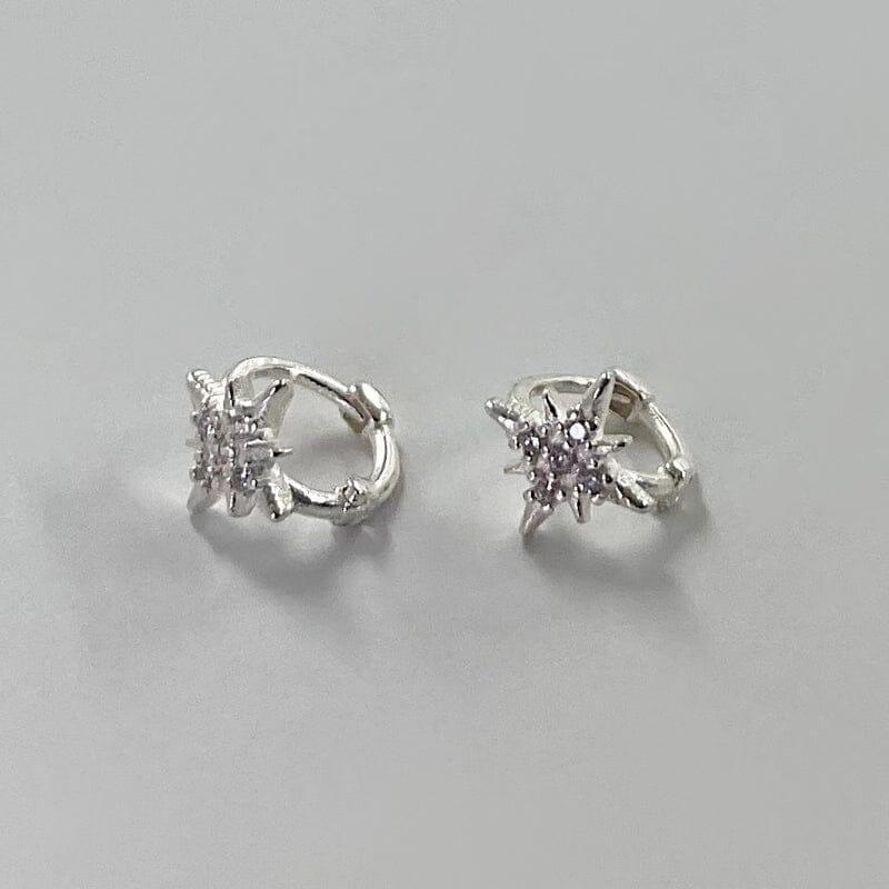 [925 Silver]スパークルスターワンタッチリングピアス Earrings younglong-seoul 