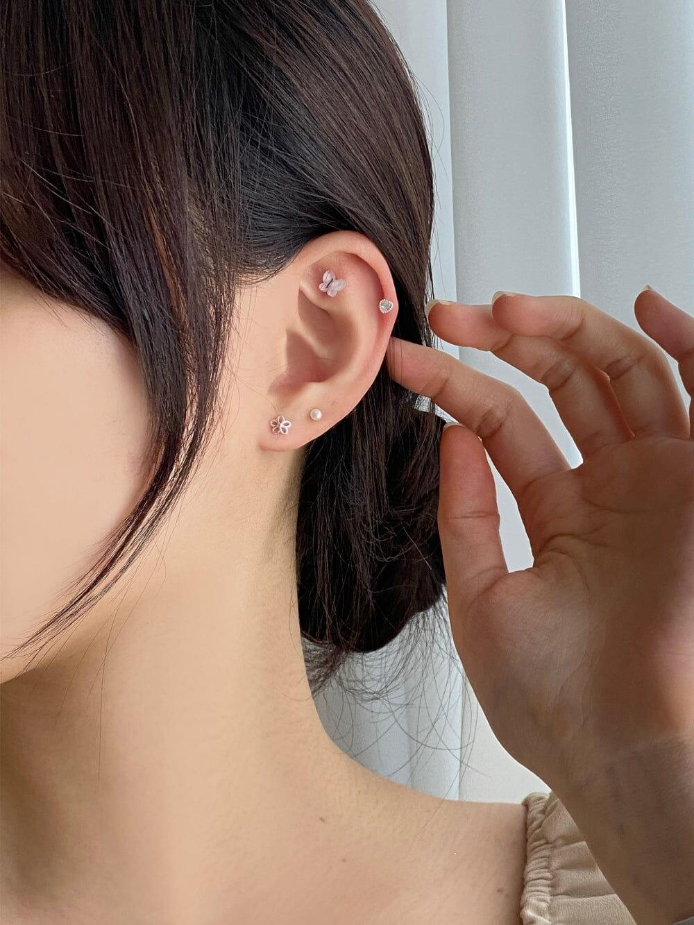[925 Silver]スプリング ピアス(4set) Earrings bling moon 