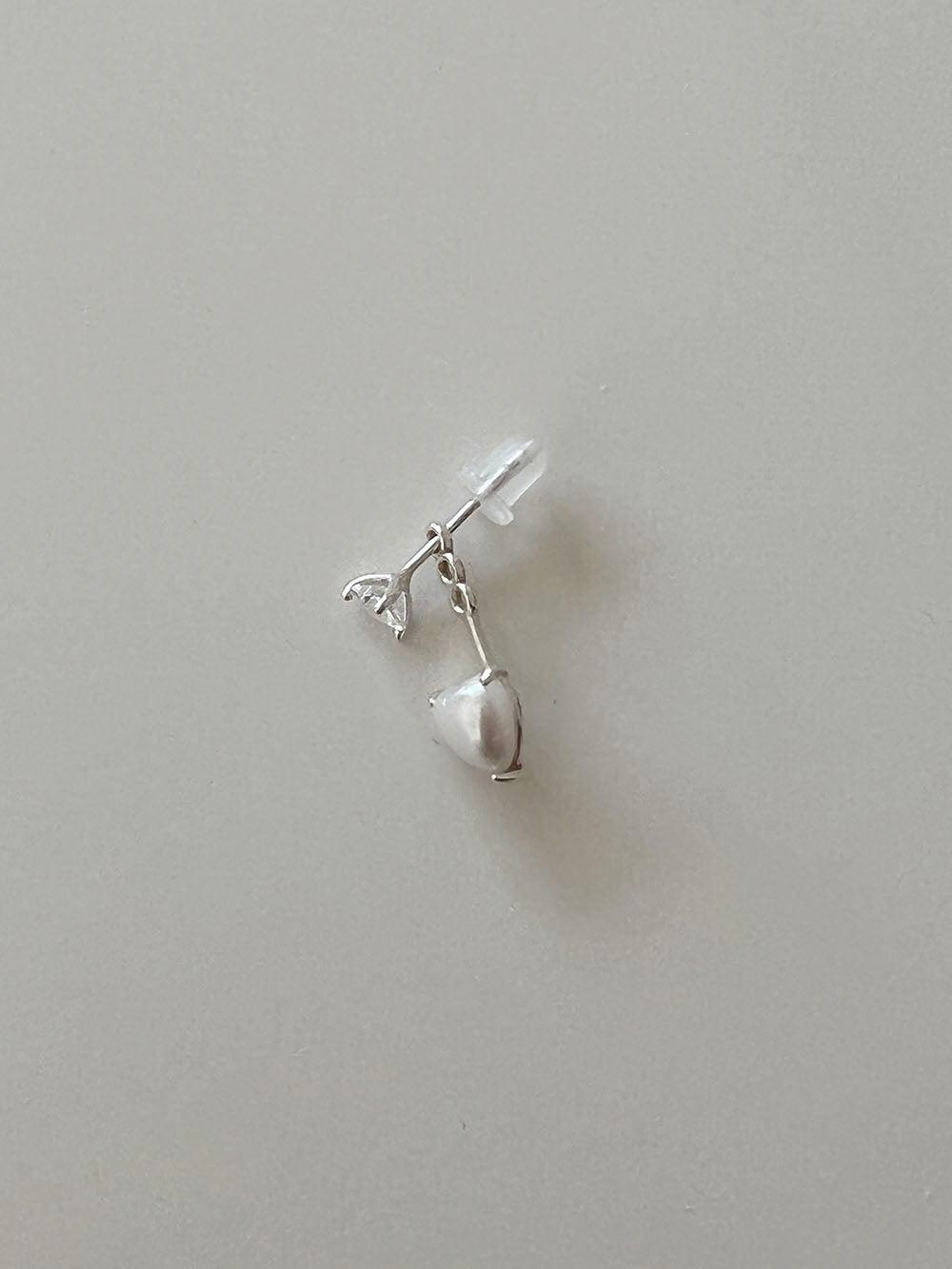 [925 Silver]ツーウェイ真珠ハートピアス Earrings The Klang 