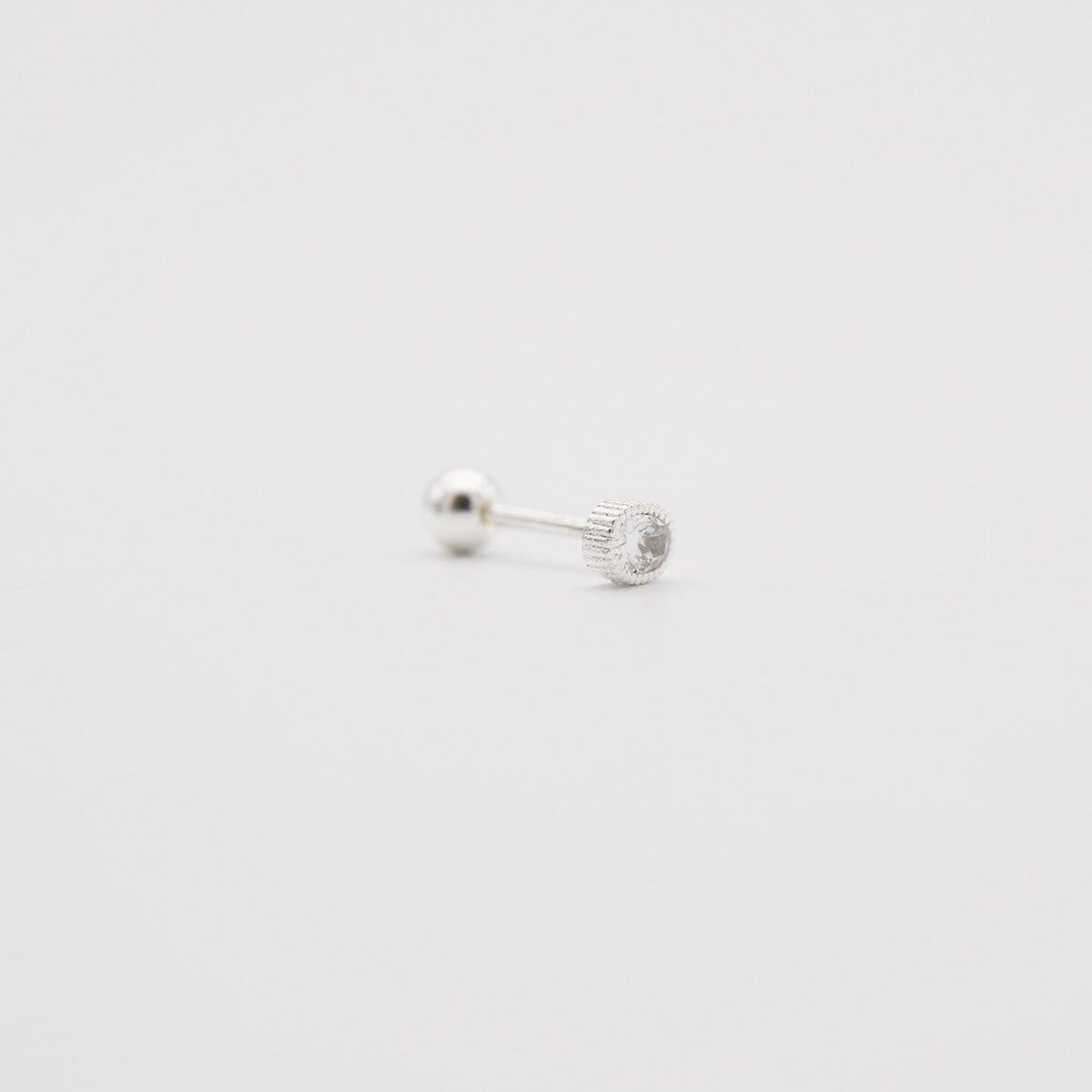 [925 Silver]楕円 キュービック ピアス Piercing 10000won 