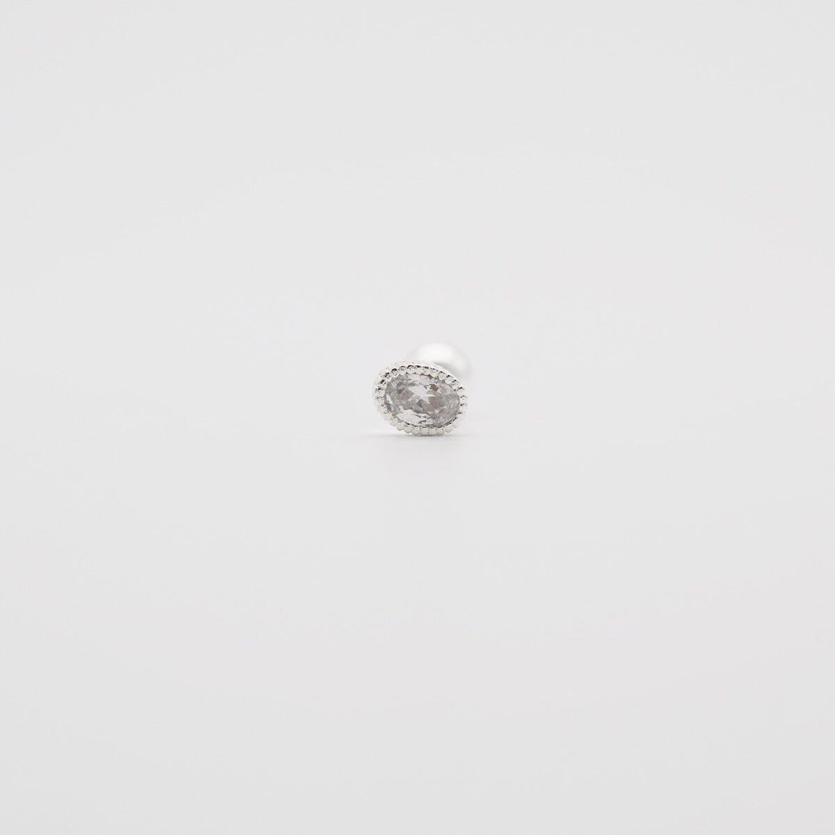[925 Silver]楕円 キュービック ピアス Piercing 10000won 