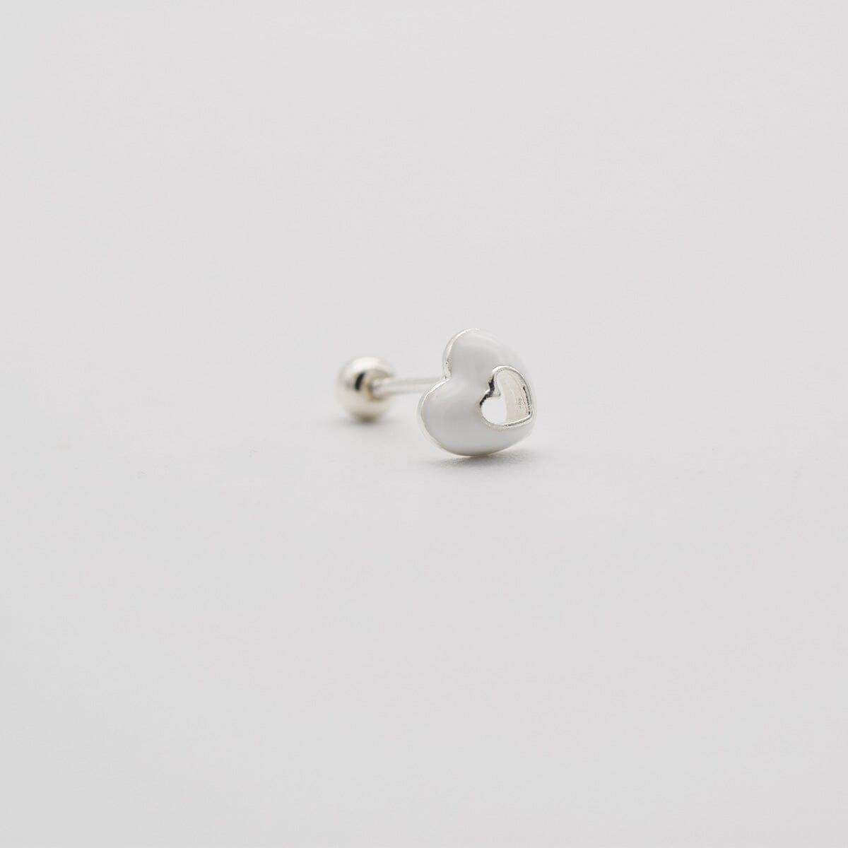 [925 Silver]White Heart Domeピアス Piercing 10000won 