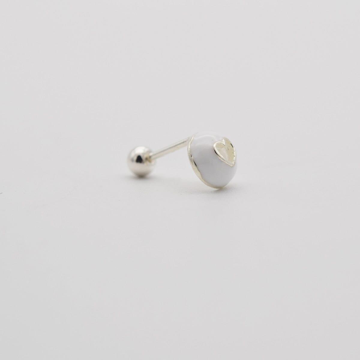 [925 Silver]White Heart Domeピアス Piercing 10000won 
