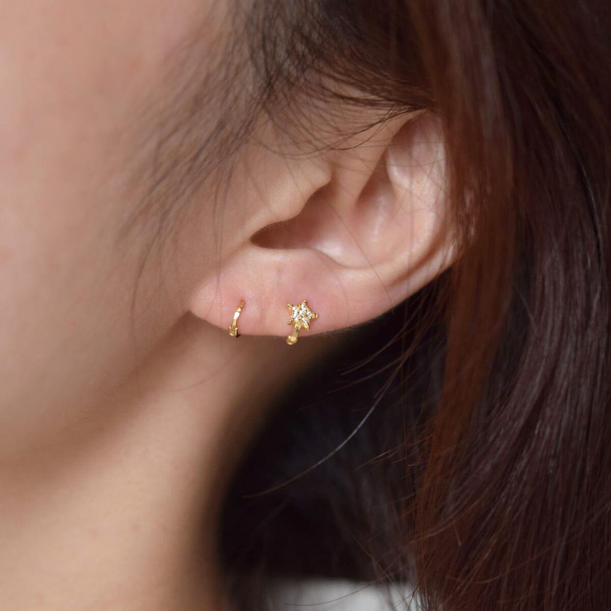 [925 Silver]星キュービックリングピアス Earrings 10000won 