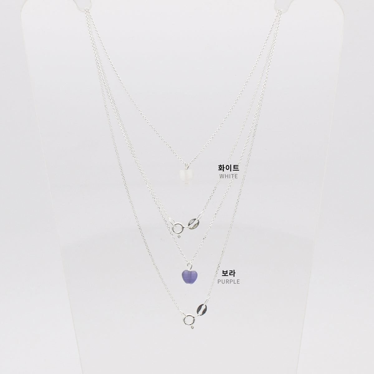 [925 Silver]原石アクアハートネックレス necklace 10000won 