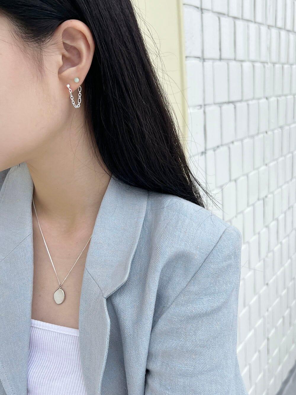 [925 Silver]ユニークチェーンドロップピアス Earrings The Klang 