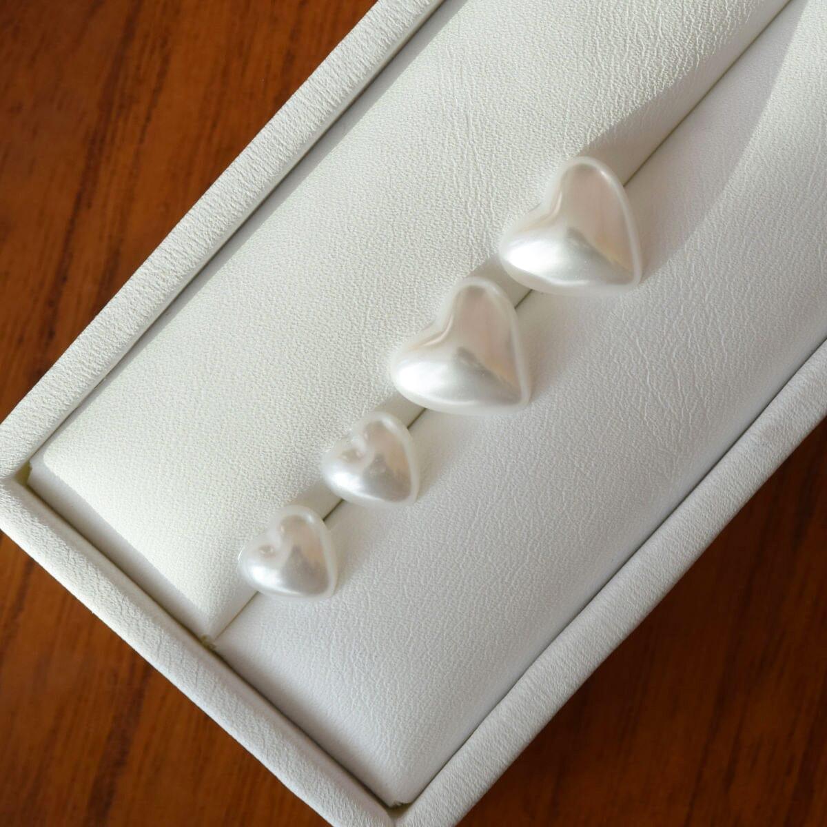 [925 Silver]真珠ハートピアス Earrings 10000won 