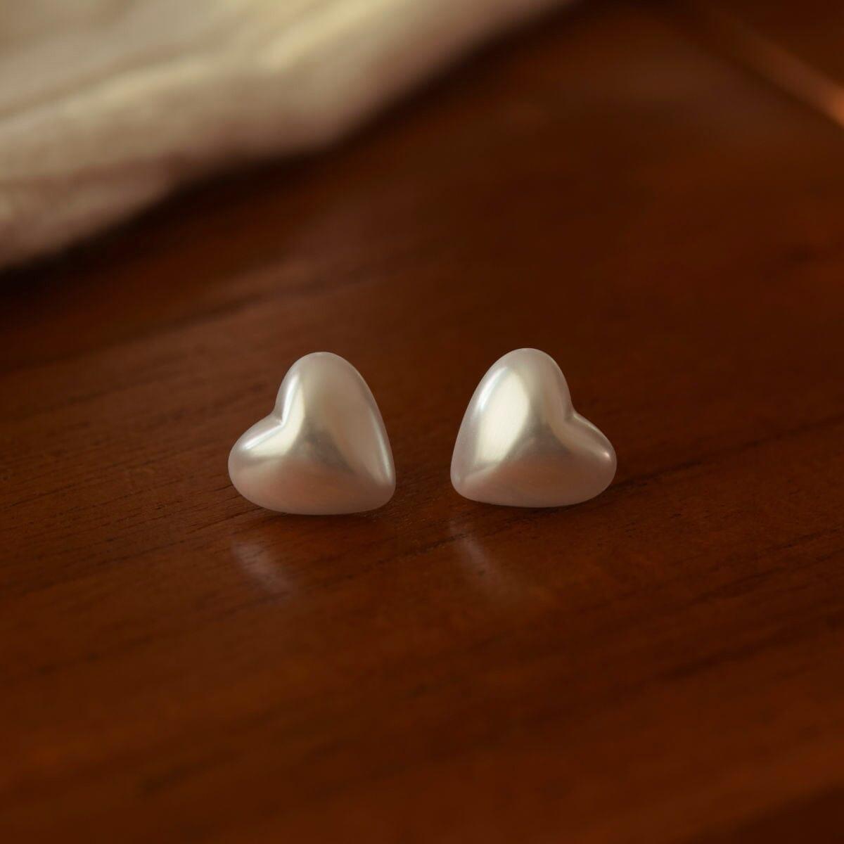 [925 Silver]真珠ハートピアス Earrings 10000won 