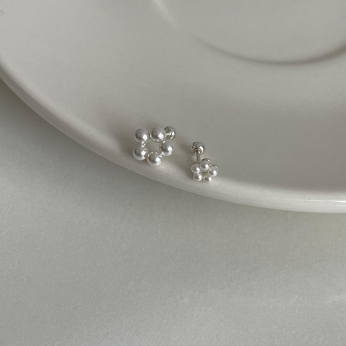 [925 Silver]真珠の花ピアス Earrings 10000won 