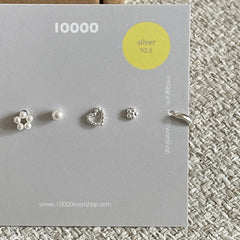 [925 Silver]真珠の花ピアス[5セット] Earrings 10000won 