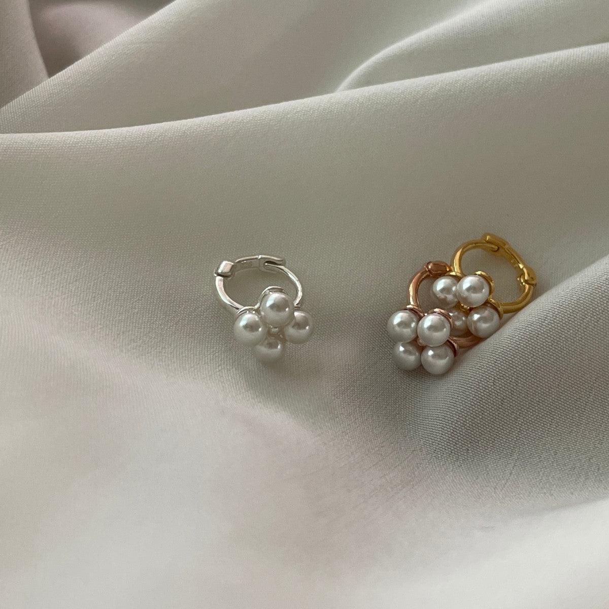 925 Silver]真珠の花リングピアス – 4MiLi (フォーミリ)