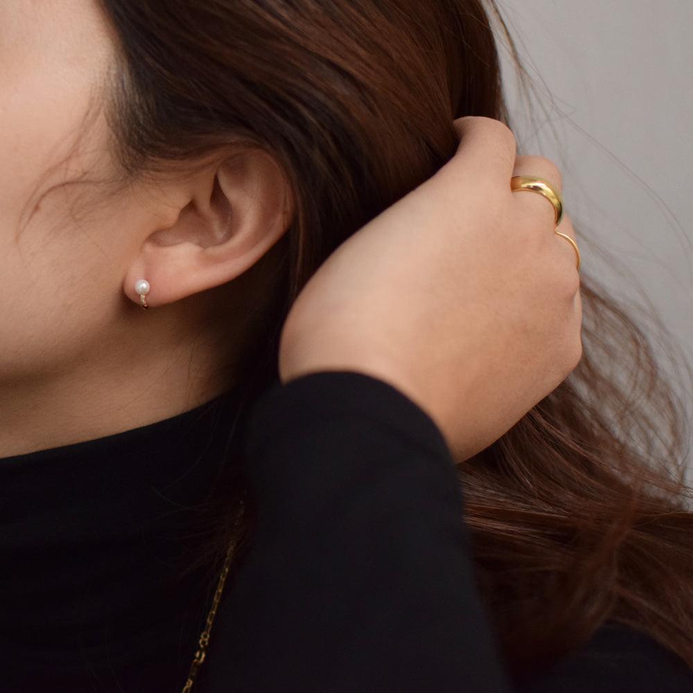 [925 Silver]真珠リングピアス Earrings 10000won 