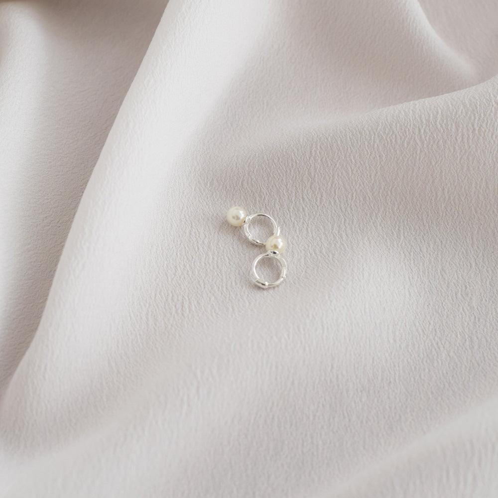 [925 Silver]真珠リングピアス Earrings 10000won 