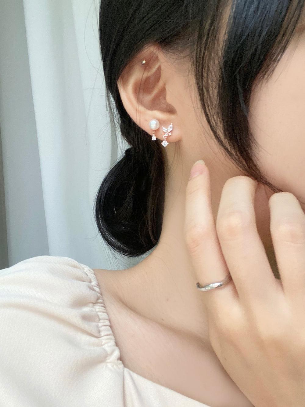 [925 Silver]真珠トゥイングピアス(4 set) Earrings bling moon 