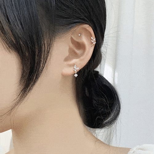 [925 Silver]真珠トゥイングピアス(4 set) Earrings bling moon 