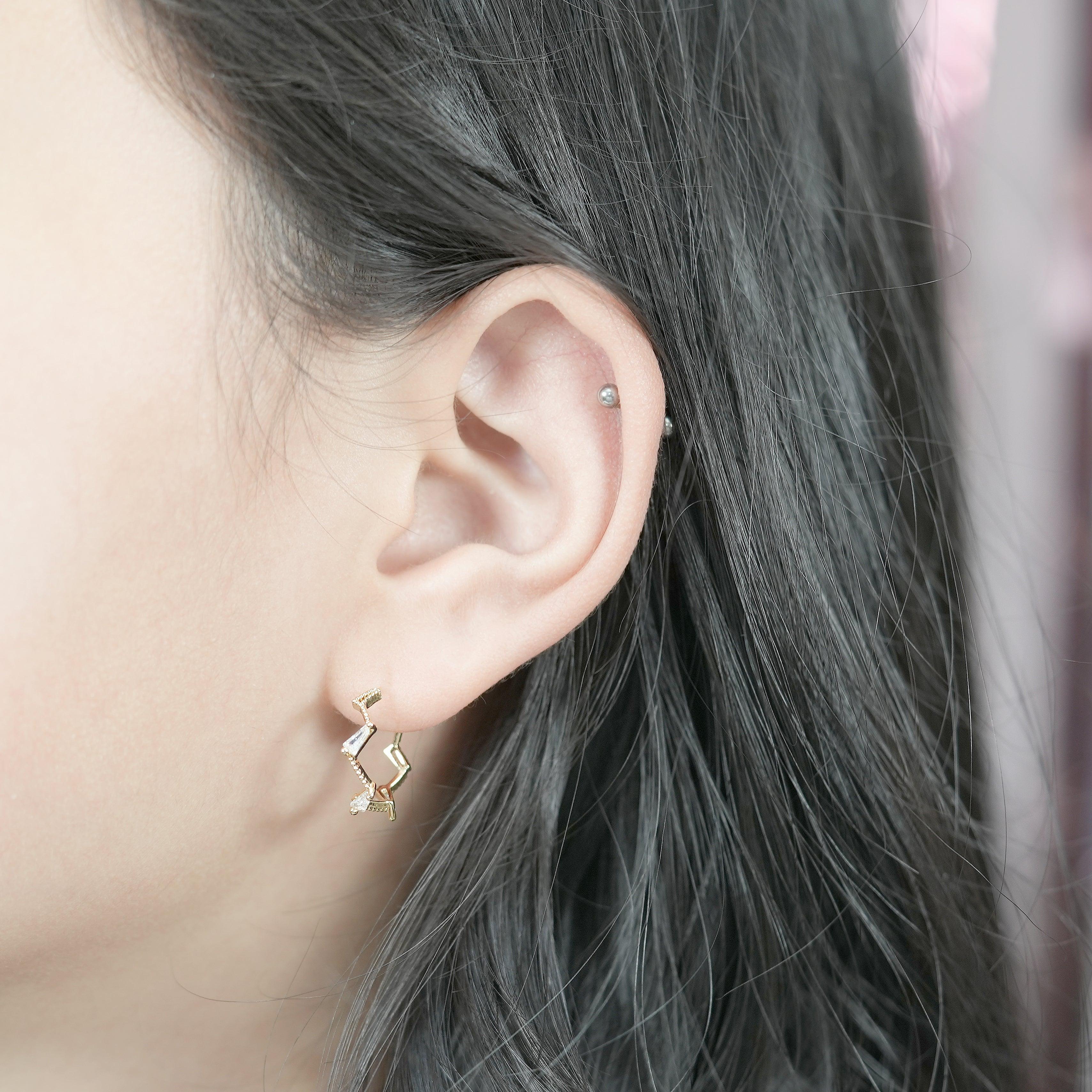 [925 Silver]ジグザグピアス Earrings Lime G 