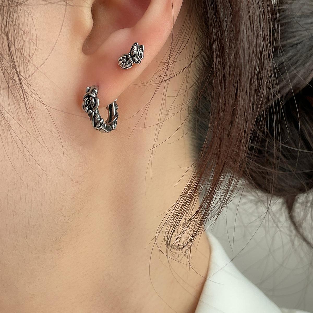 アンティークバラ・リングピアス[サージカルスチール] Earrings 10000won 