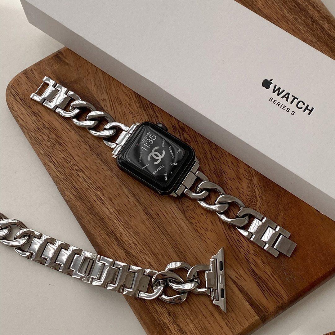 Apple Watch メタルバンド 42 44 45 ゴールド 新品 - 時計