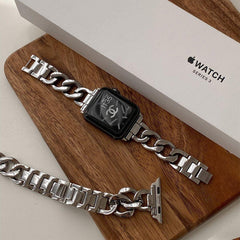 Apple watch チェーンメタルシルバーバックル ストラップ watch VIEWLAP 