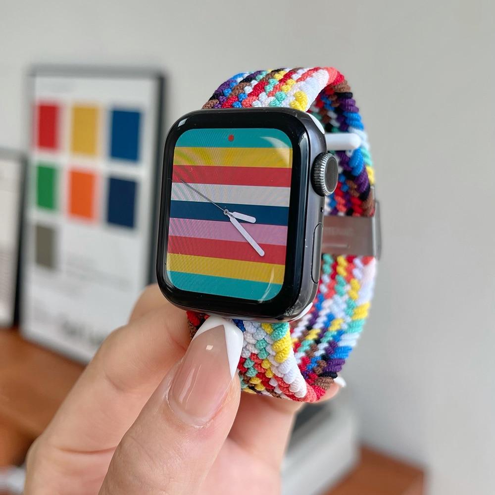 Apple Watch 調整可能 ブレイデッドソロループ (プライド) apple watch バンド givgiv 