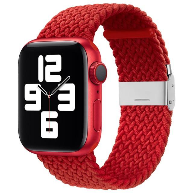 Apple Watch 調整可能 ブレイデッドソロループ （レッド) apple watch バンド givgiv 