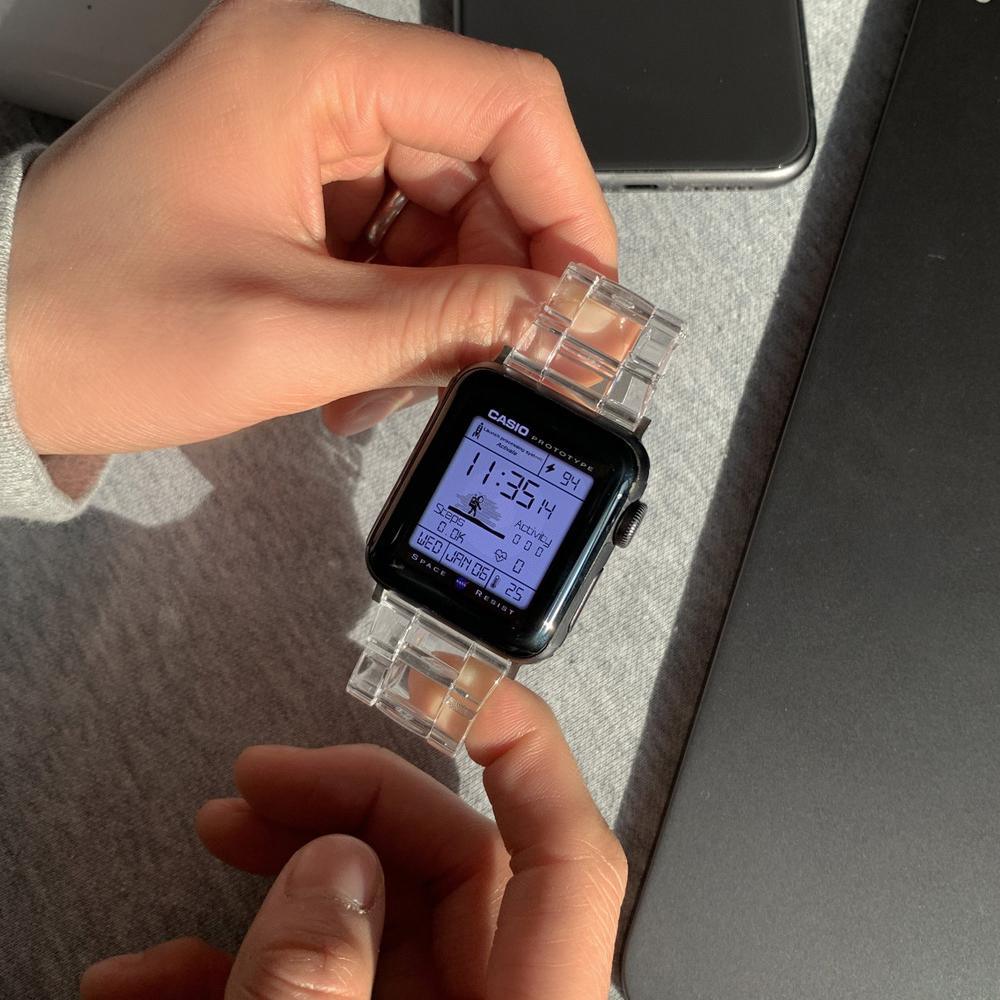 Apple watch 透明チェーンバックルストラップバンド watch VIEWLAP 