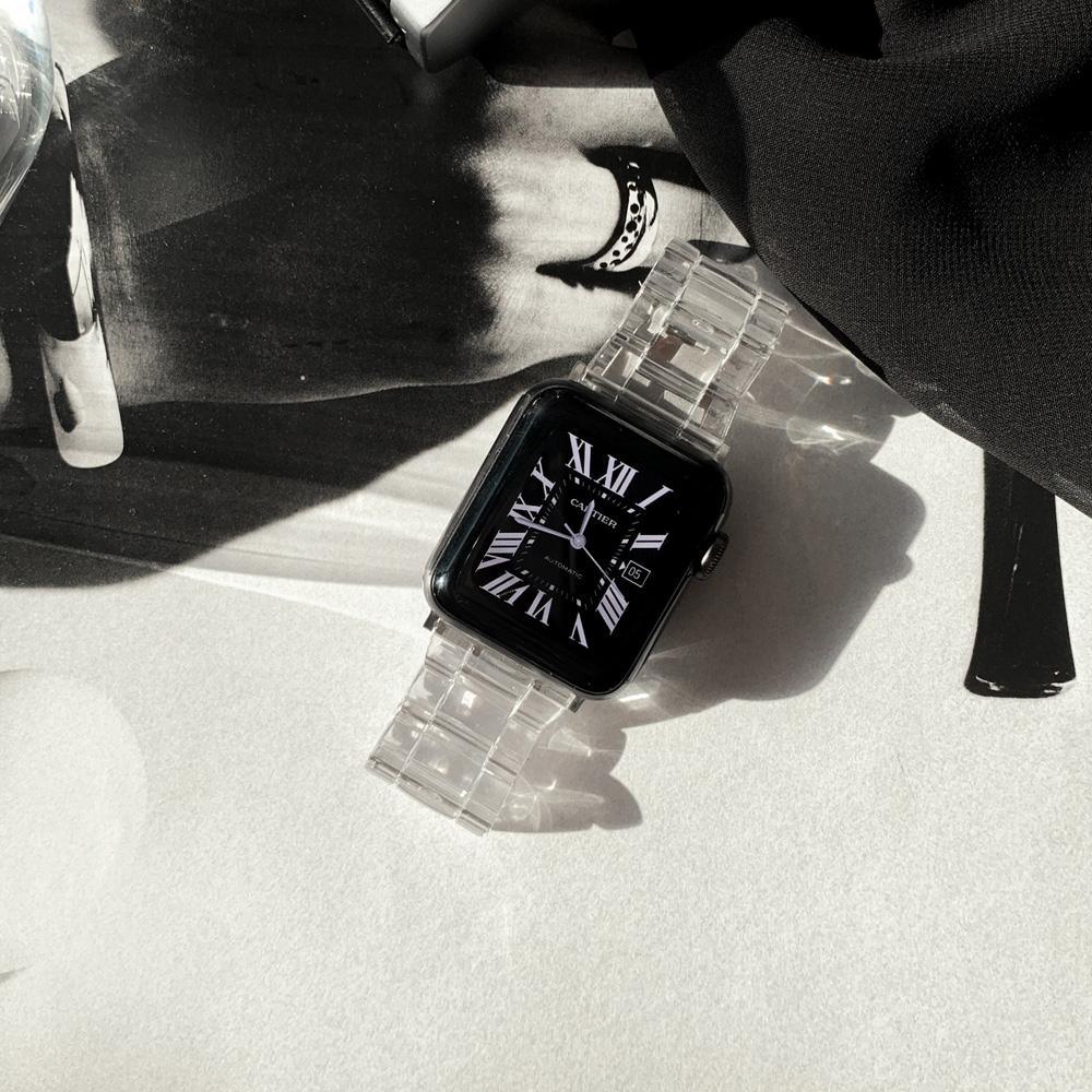 Apple watch 透明チェーンバックルストラップバンド watch VIEWLAP 