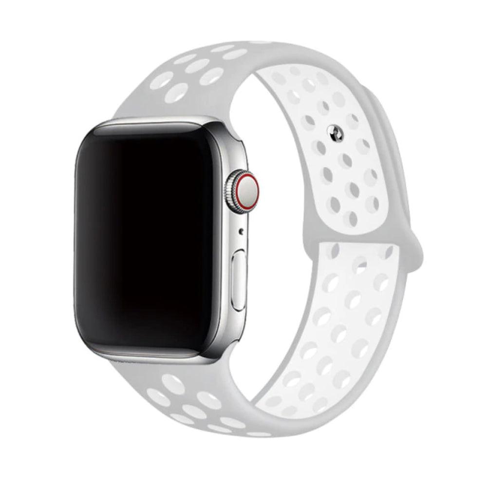 Apple Watch 穴 スポーツバンド(グレー&ホワイト) apple watch バンド givgiv 
