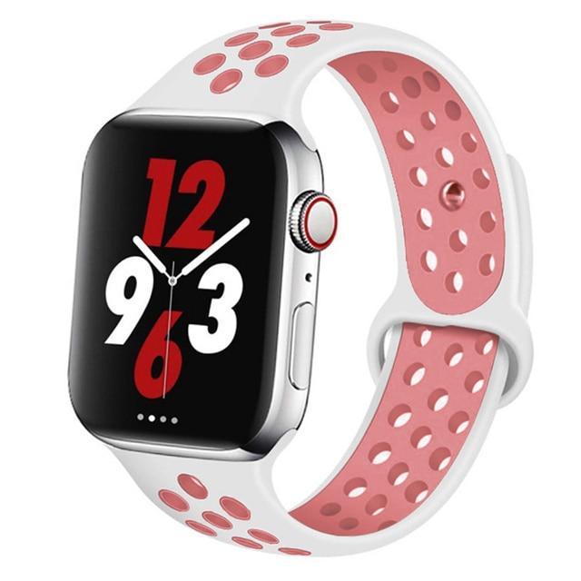 Apple Watch 穴 スポーツバンド(white light pink) apple watch バンド givgiv white-light pink 38mm/40mm/41mm用 S/M
