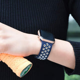 AppleWatch 穴 スポーツバンド(ネイビー＆ピンク) apple watch バンド givgiv 