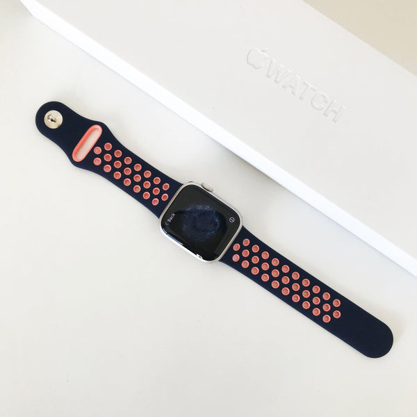 AppleWatch 穴 スポーツバンド(ネイビー＆ピンク) givgiv 韓国