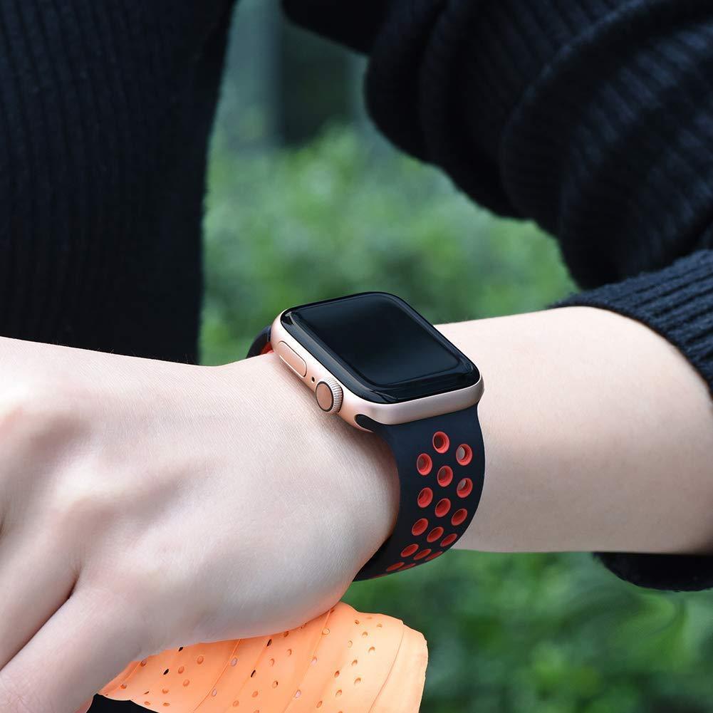 AppleWatch 穴 スポーツバンド(レッド＆ブラック) givgiv 韓国