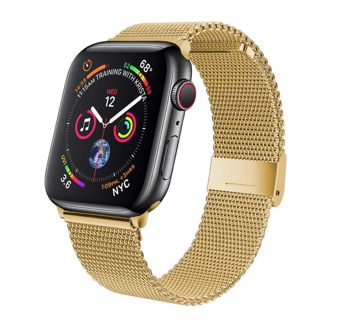 ミラネーゼループ／シルバーAppleWatch 全シリーズ対応 - 時計