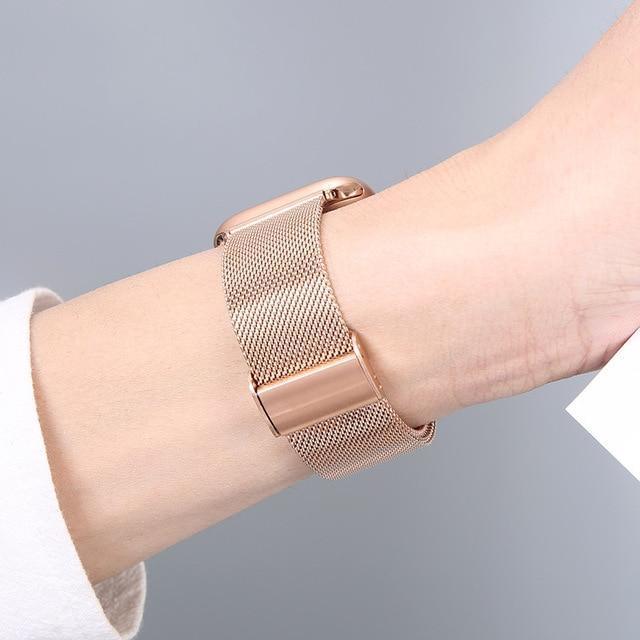 【バンド単品】ベーシック ミラネーゼ ループバンド apple watch / basic milanese loop band apple watch バンド givgiv 38mm/40mm/41mm用 ローズゴールド⚡人気⚡ 
