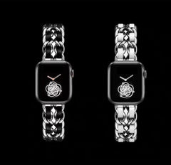 【バンド単品】チェーン& PUレザー アップルウォッチバンド(白革) apple watch バンド givgiv 