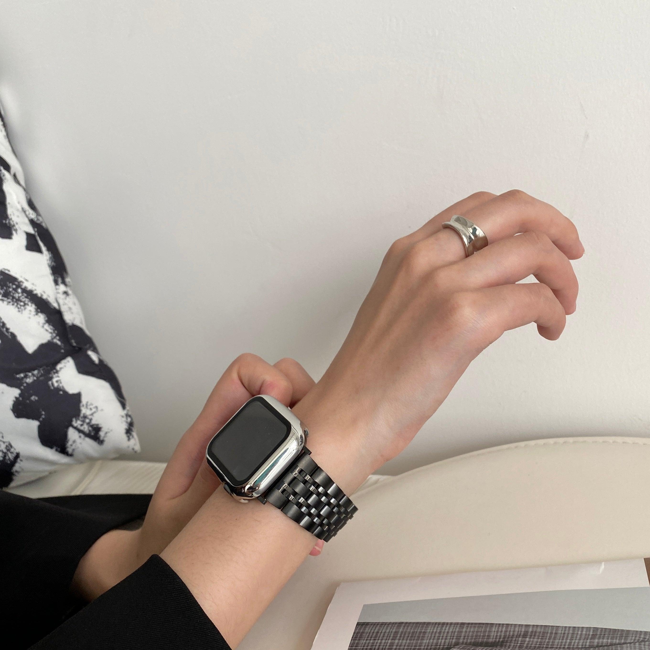 【バンド単品】メタル セブンビーズ チェーンバンド＃ apple watch バンド givgiv 