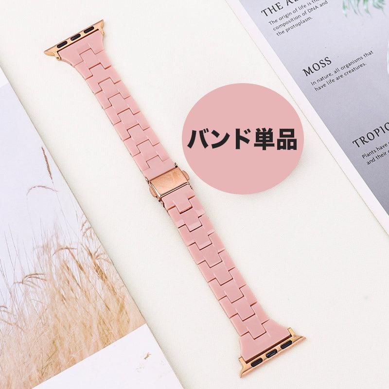 【バンド単品】スリム 光沢樹脂 チェーン バンド Apple Watch＃ apple watch バンド givgiv 04Pink（バンド単品） 38mm/40mm/41mm用 