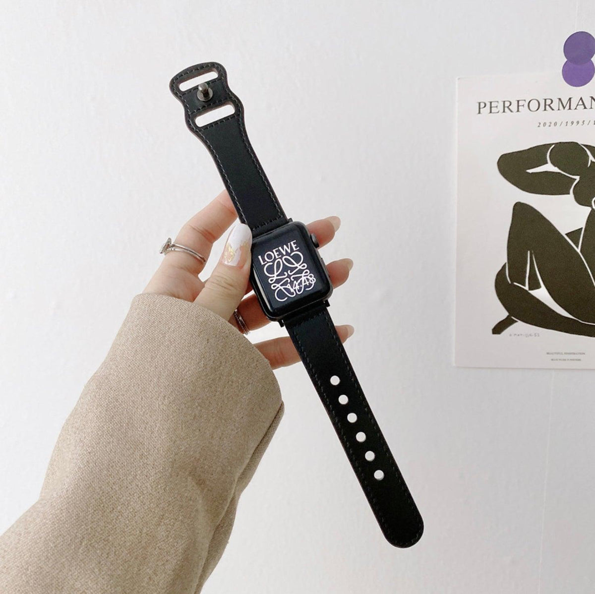 ビンテージ 本革 アップルウォッチ バンド apple watch バンド givgiv 38mm/40mm/41mm用 ブラック 