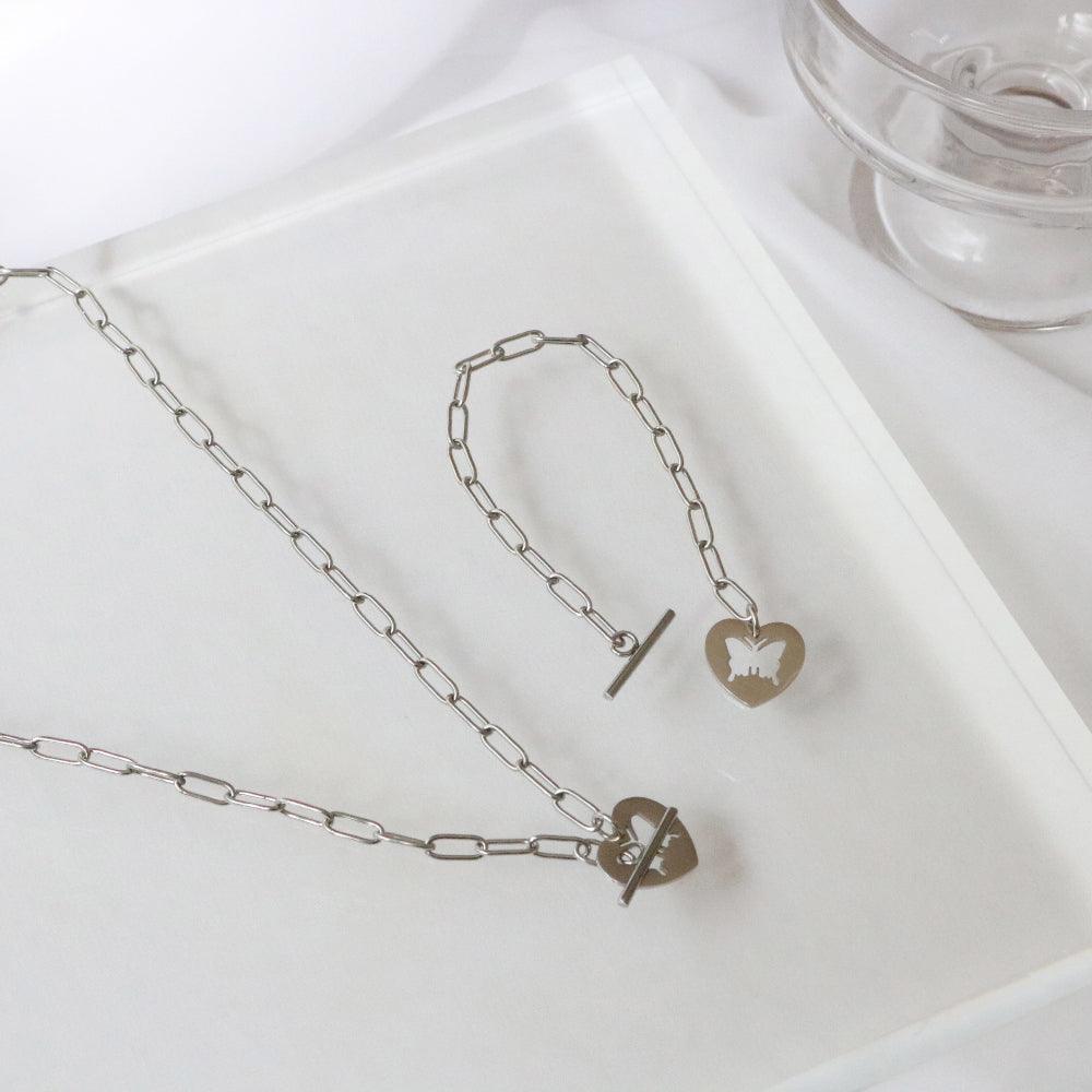 [bling moon made]蝶クラッチチェーンネックレス&ブレスレット necklace bling moon 