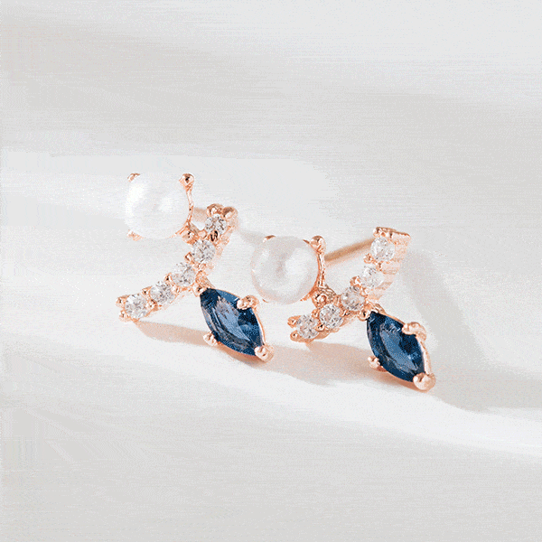 Blue Beam Mini ピアス Earrings soo&soo 