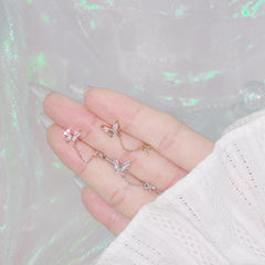 Bright Butterfly Two Ring ピアッシング Piercing bling moon 
