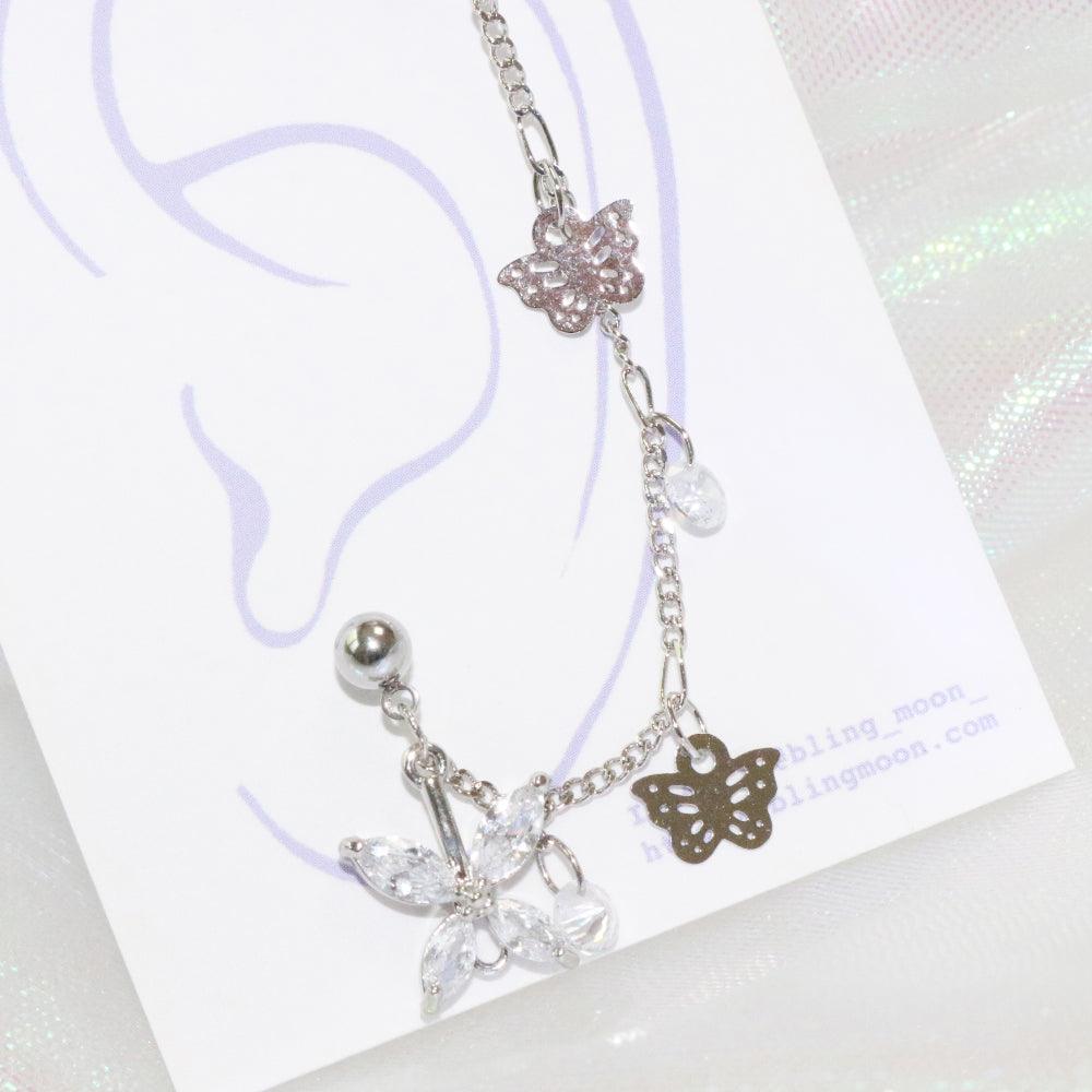 Brilliant Butterfly Two Pin ピアッシング Piercing bling moon 