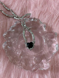 ブラック ハート なみチェーン ネックレス necklace oh-kim 