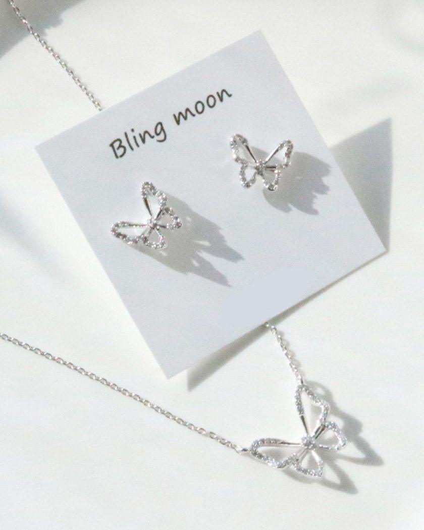 Butterfly Earring & Necklace SET necklace bling moon 