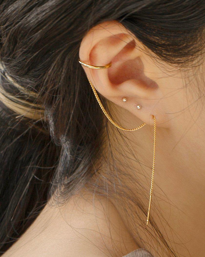 Instant delivery] CHAIN ​​DROP EARCUFF EARRING – 4MiLi (フォーミリ)