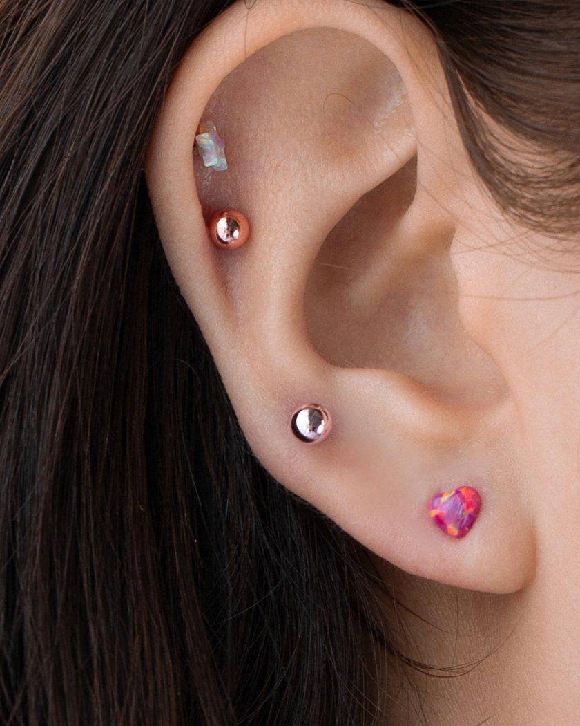 COLOR OPAL ICON BARBELL Piercing pink-rocket 