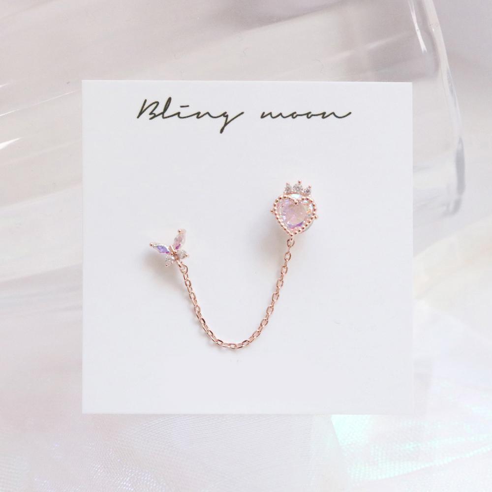 Crown Heart Two Ring ピアッシング Piercing bling moon 