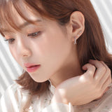 CUBIC CROSS LINE リング・ピアス Earrings pink-rocket 